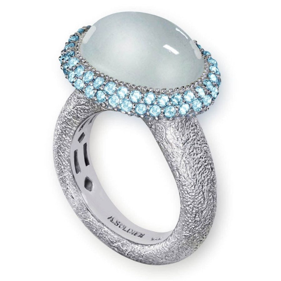 Rings Alex Soldier | Gold Cocktail Ring With Aquamarine & Blue Topaz