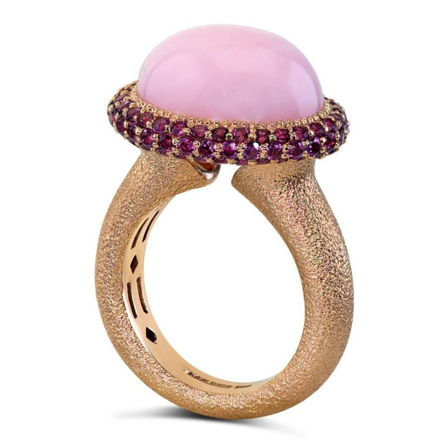 Rings Alex Soldier | Gold Cocktail Ring With Pink Opal & Garnets