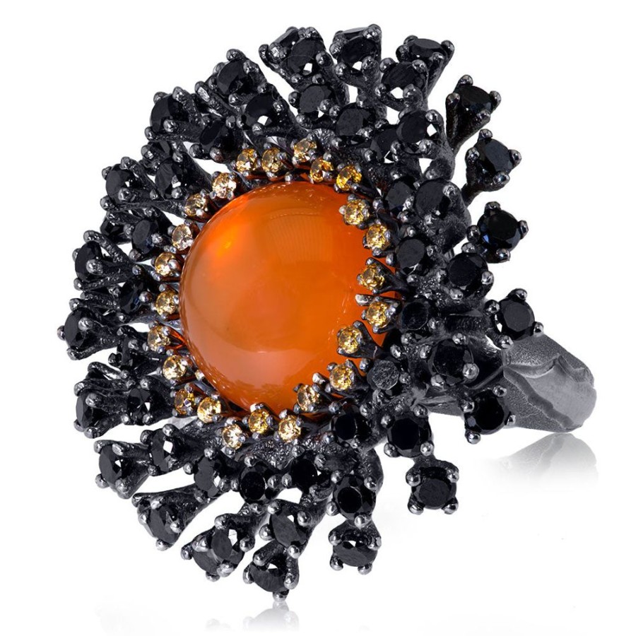 Rings Alex Soldier | Silver Astra Ring With Fire Opal, Garnet & Spinel