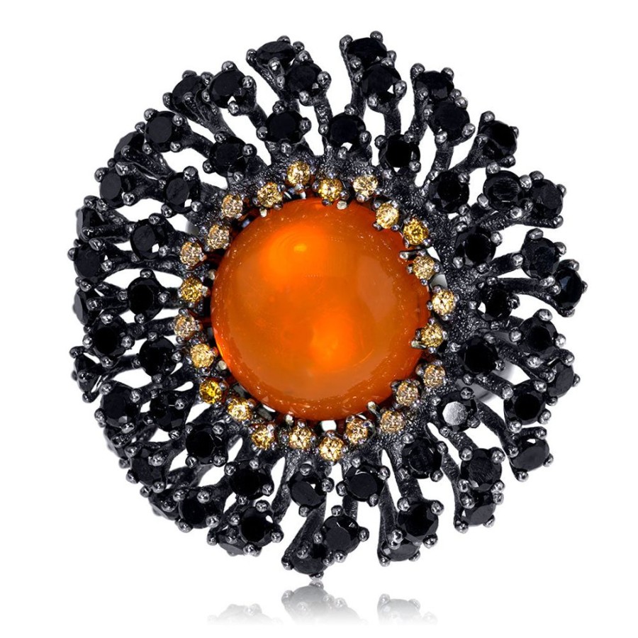 Rings Alex Soldier | Silver Astra Ring With Fire Opal, Garnet & Spinel