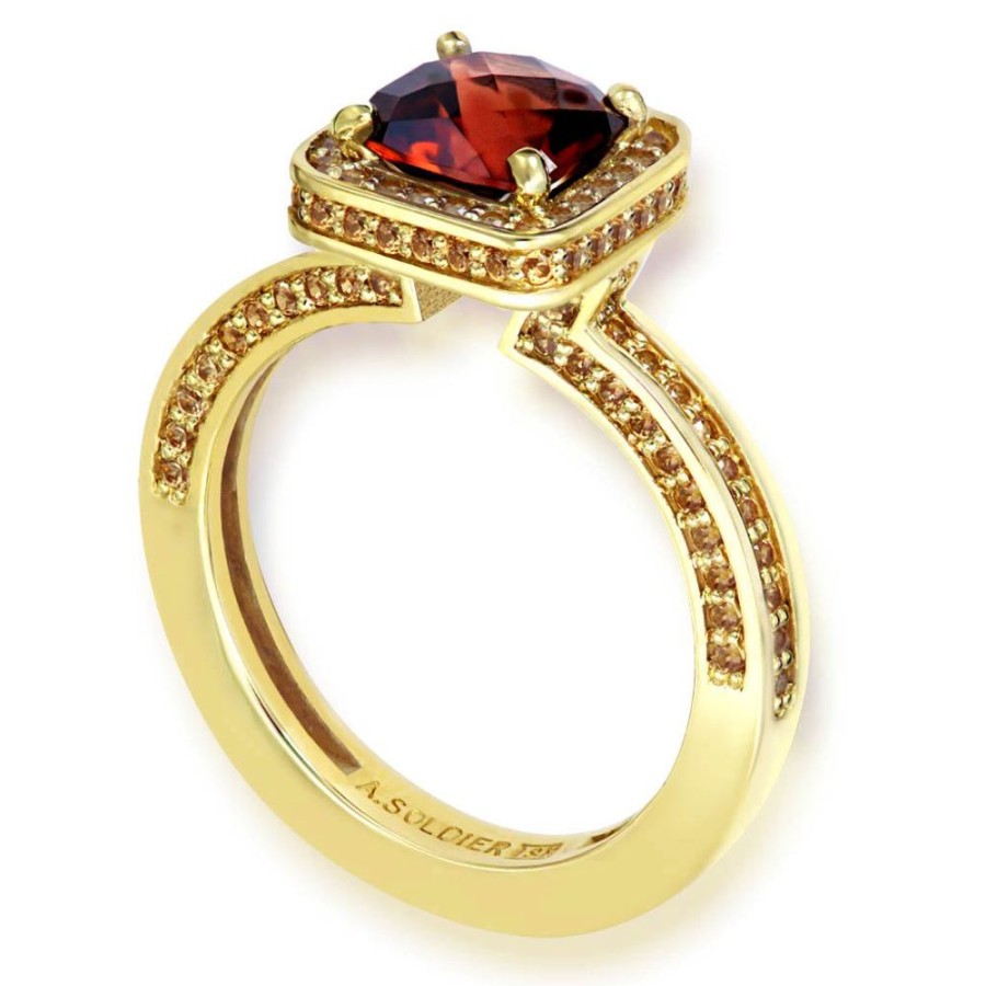 Rings Alex Soldier | Eternal Love Garnet Gold Engagement Ring