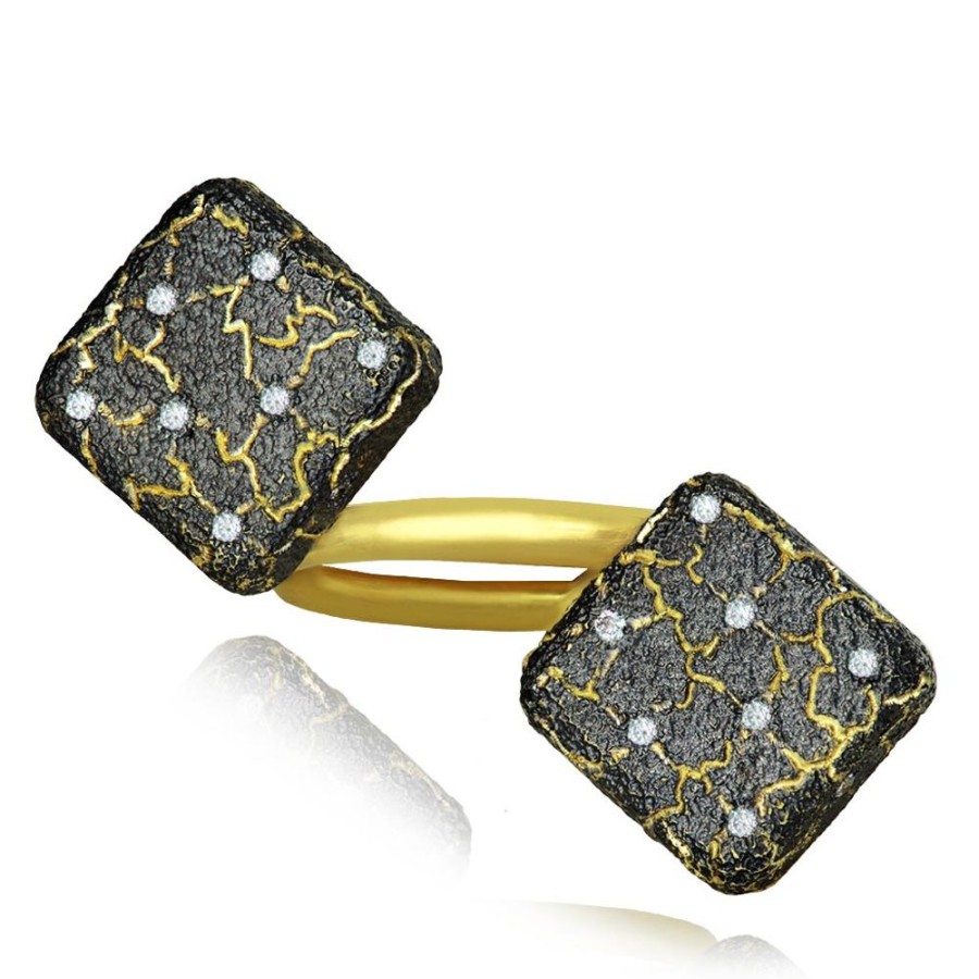 Rings Alex Soldier | Gold Dice Ring With Diamonds