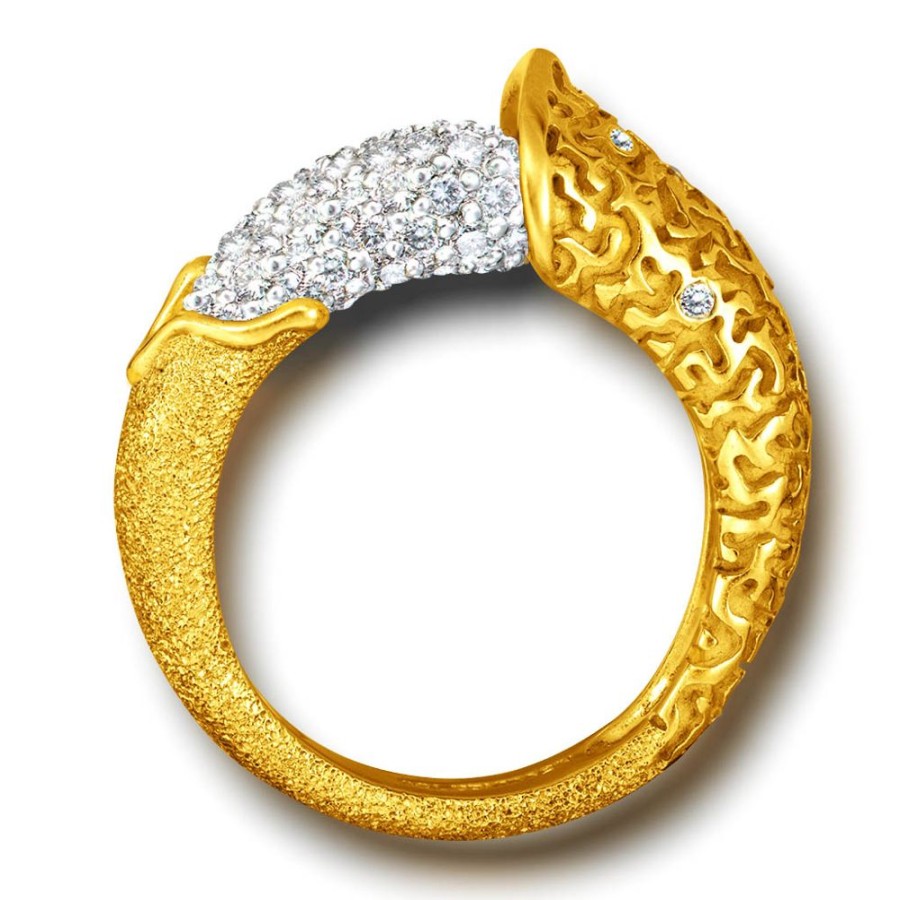 Rings Alex Soldier | Gold Acorn Ring With Diamonds