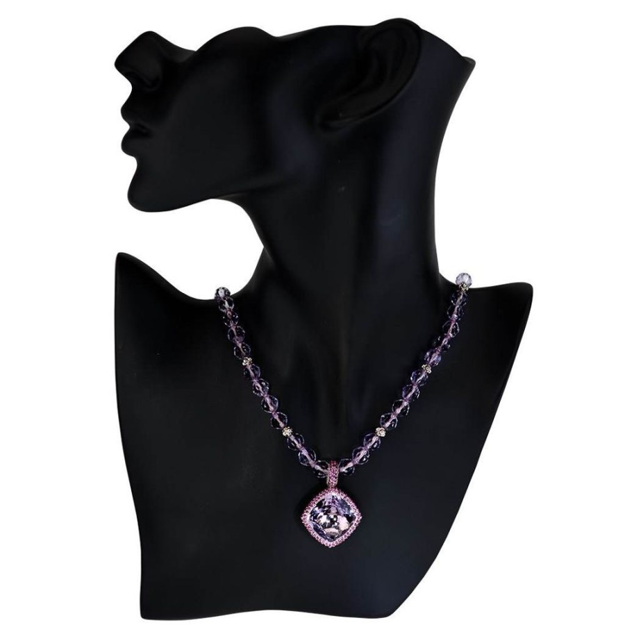 Necklaces Alex Soldier | Gold Rose De France Amethyst Bead Necklace