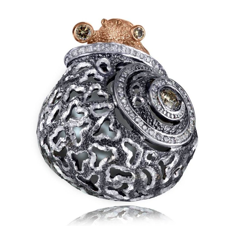 Rings Alex Soldier | Silver & Gold Codi The Snail Ring With Diamonds