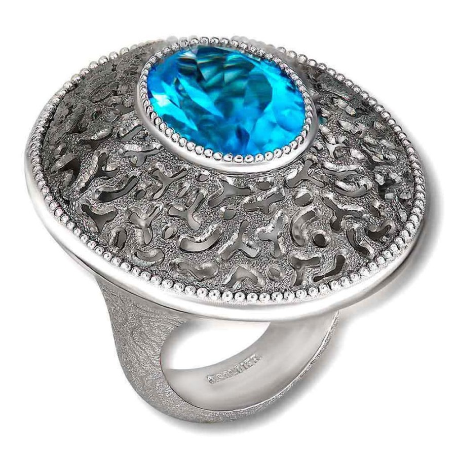 Rings Alex Soldier | Silver Galactica Ring With Blue Topaz