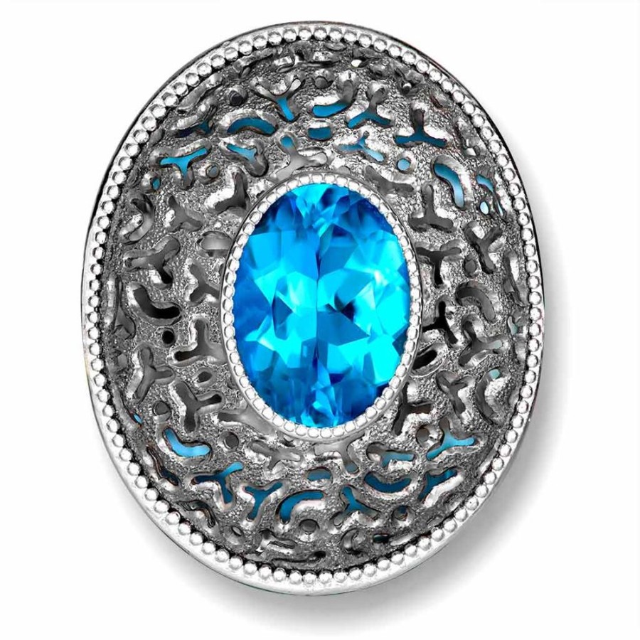 Rings Alex Soldier | Silver Galactica Ring With Blue Topaz