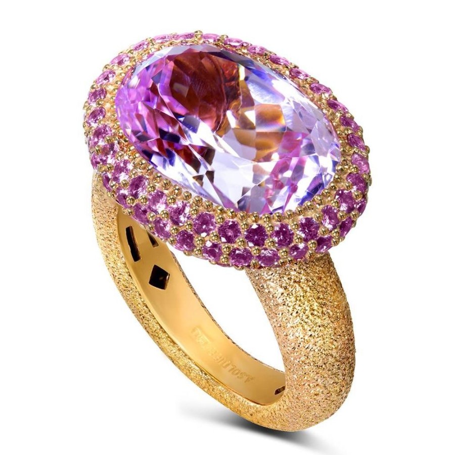 Rings Alex Soldier | Gold Cocktail Ring With Kunzite & Pink Sapphires