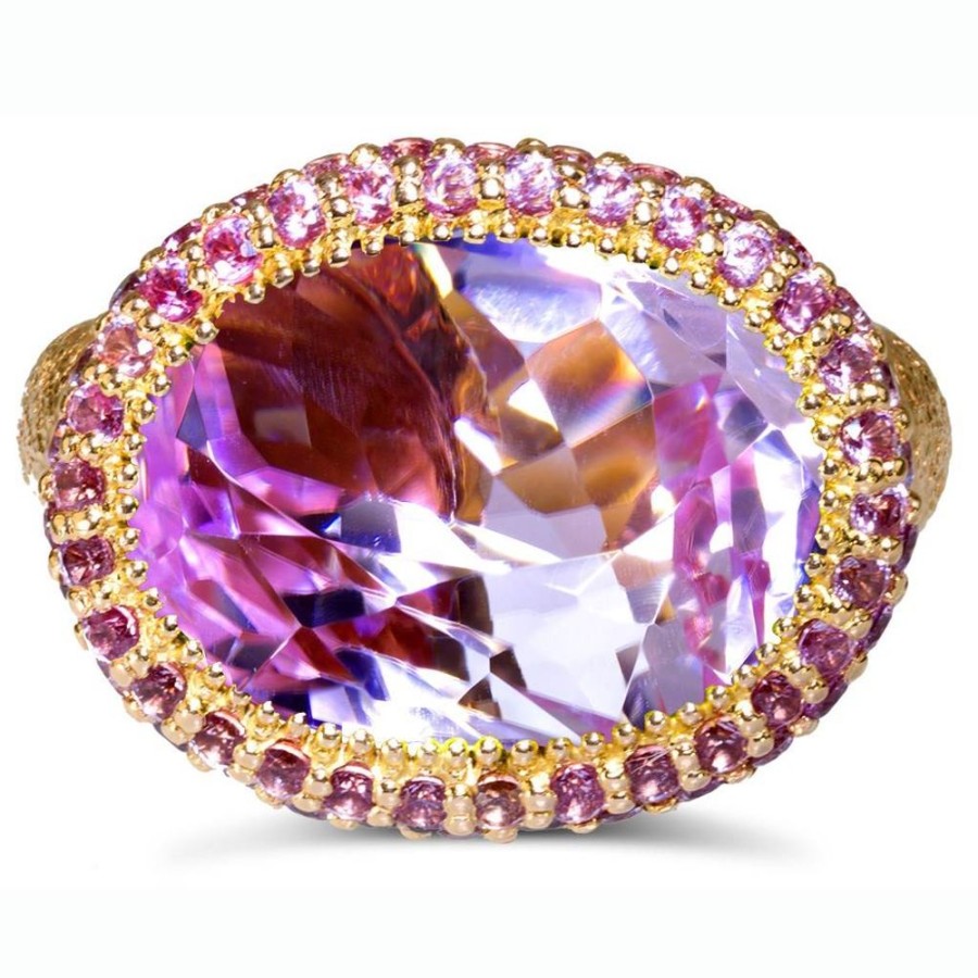 Rings Alex Soldier | Gold Cocktail Ring With Kunzite & Pink Sapphires