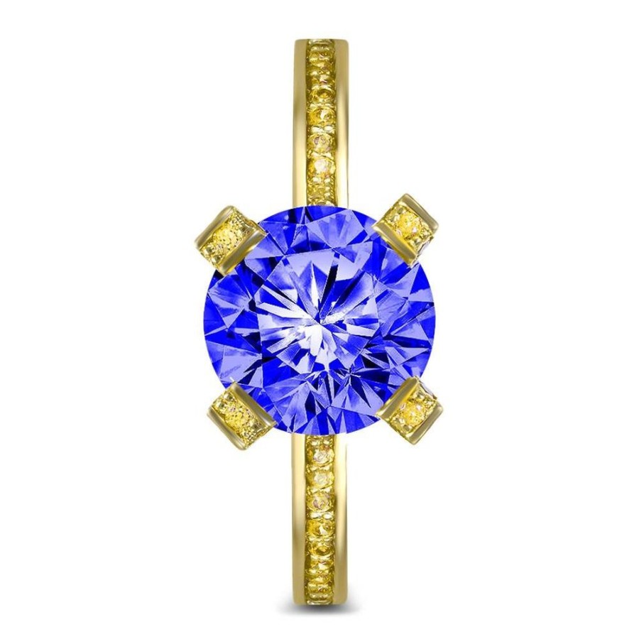 Rings Alex Soldier | Princess Tanzanite Garnert Gold Engagement Ring