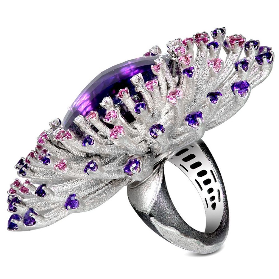 Rings Alex Soldier | Gold Astra Ring With Amethyst, Tourmalines & Diamonds