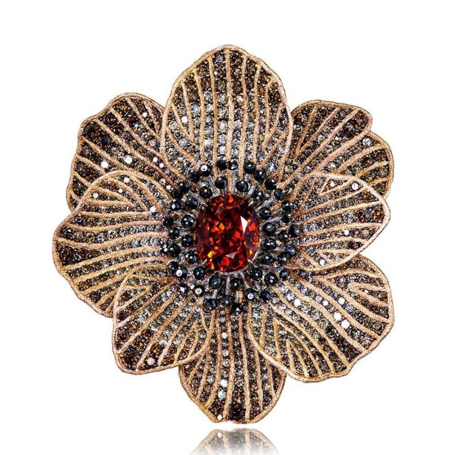 Bracelets Alex Soldier | Gold Coronaria Cuff Bracelet With Garnet & Diamonds