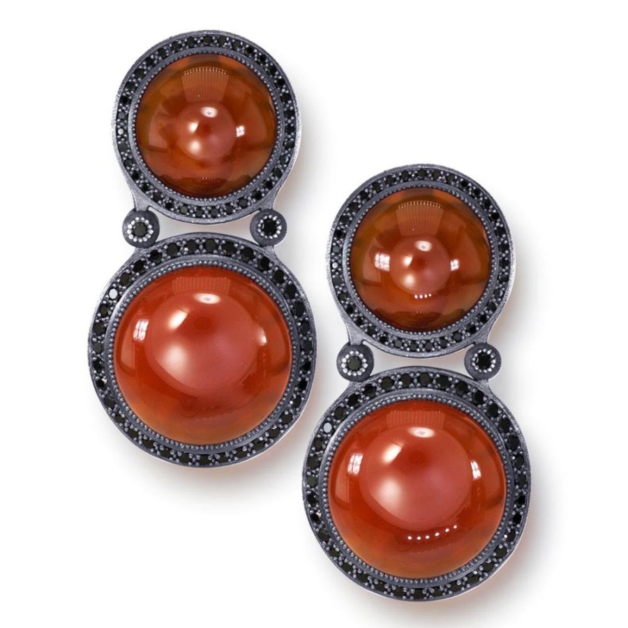 Earrings Alex Soldier | Silver Symbolica Drop Earrings With Carnelian & Spinel