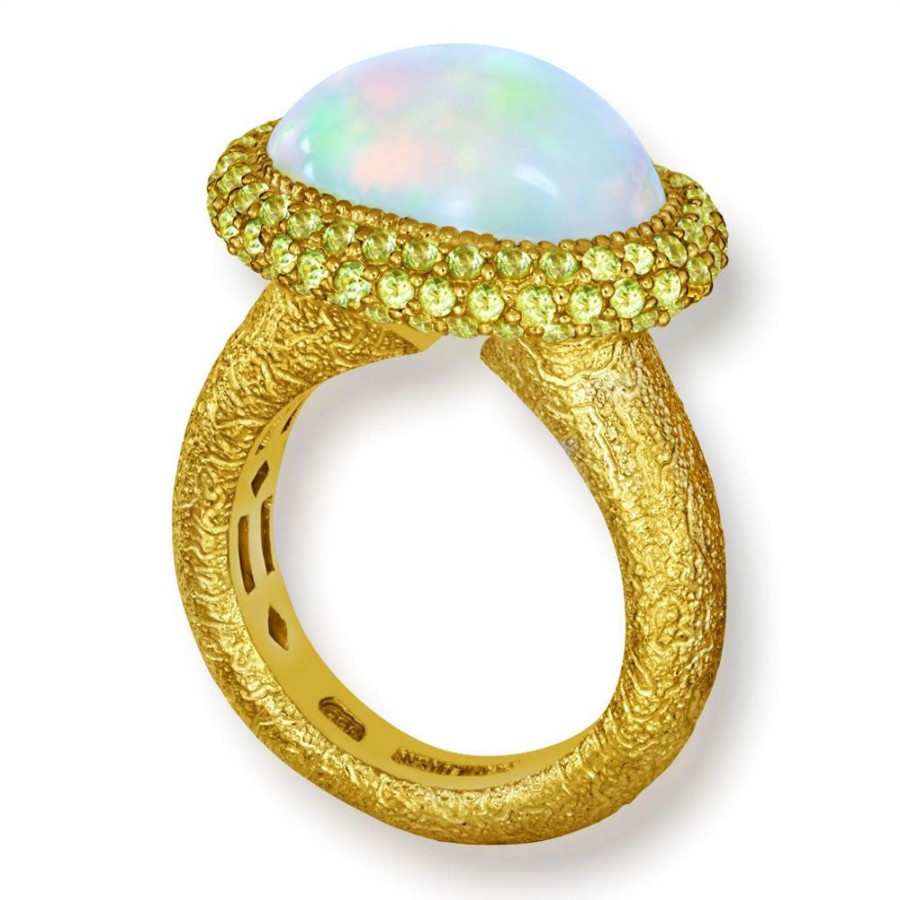 Rings Alex Soldier | Gold Cocktail Ring With Opal & Peridot