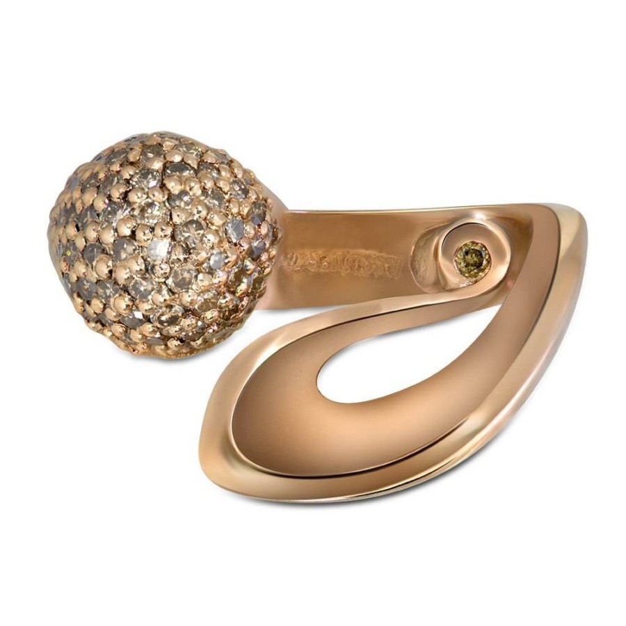 Rings Alex Soldier | Gold Calla Ring With Champagne Diamonds