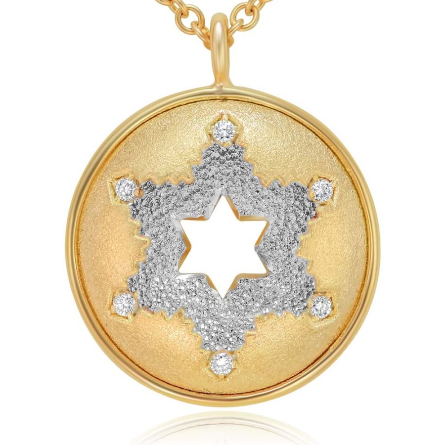 For Men Alex Soldier | Circular Diamond Star Of David Pendant/Necklace