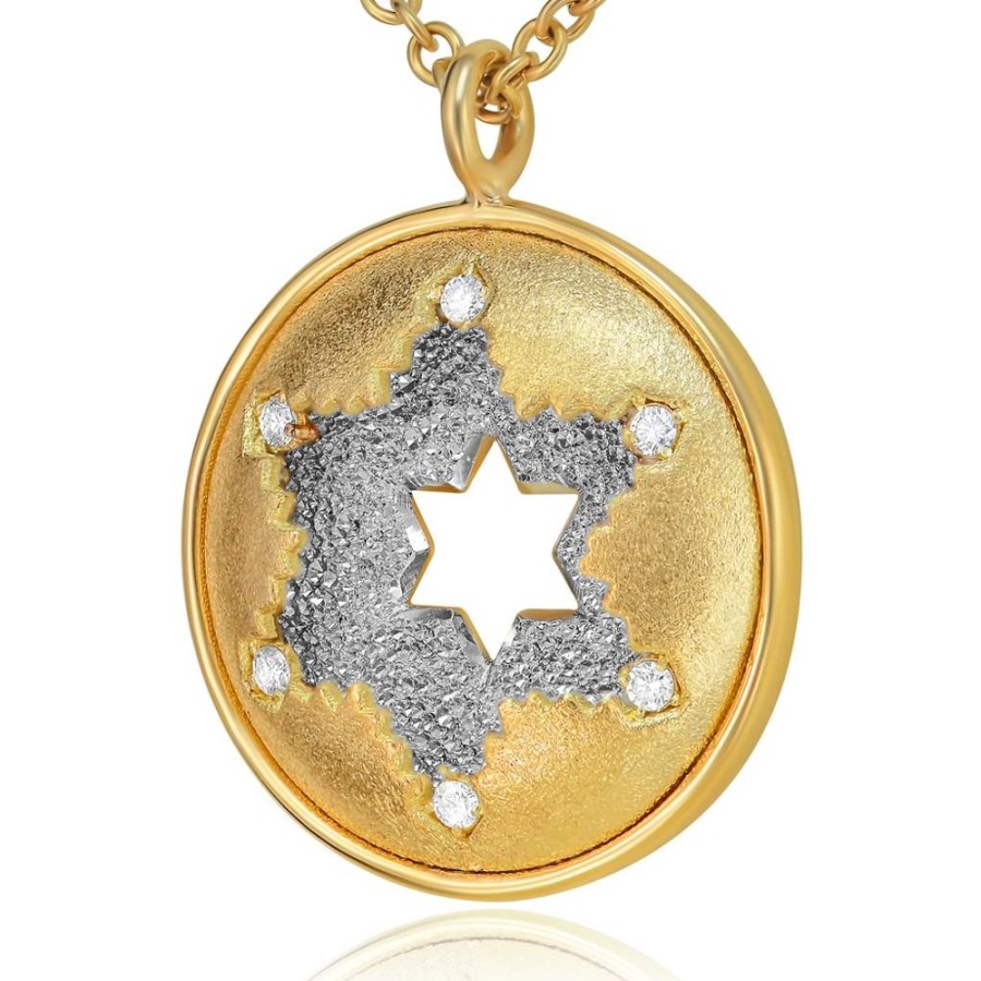 For Men Alex Soldier | Circular Diamond Star Of David Pendant/Necklace