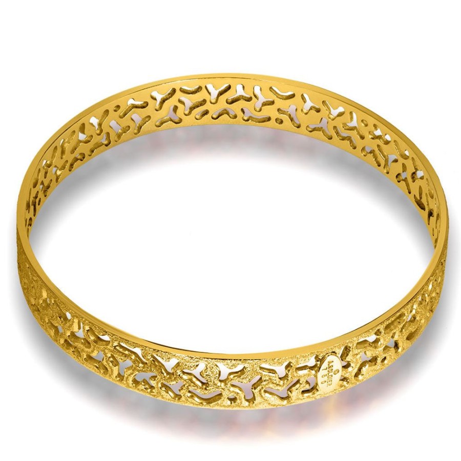 Bracelets Alex Soldier | Gold Textured Bangle Bracelet