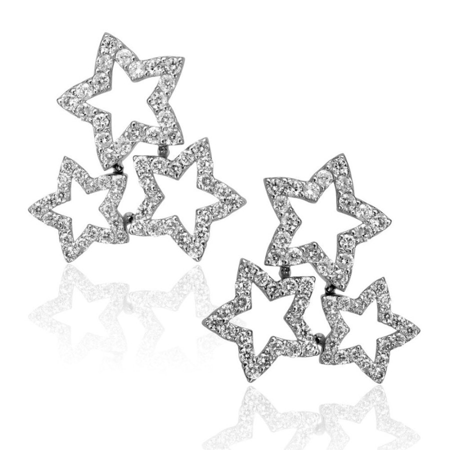 Earrings Alex Soldier | Diamond Trinity Star Stud Earrings