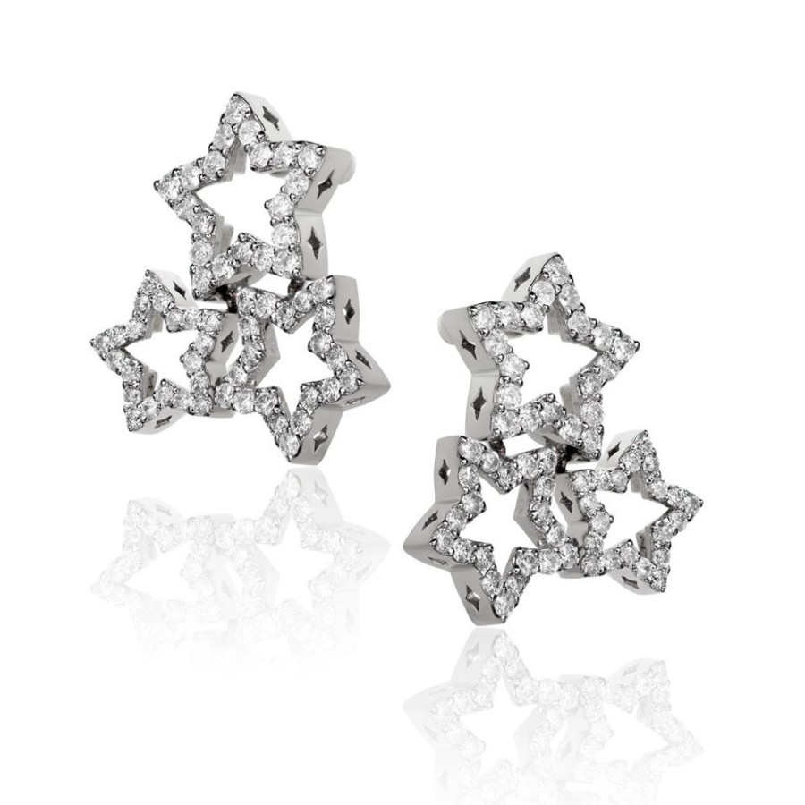 Earrings Alex Soldier | Diamond Trinity Star Stud Earrings