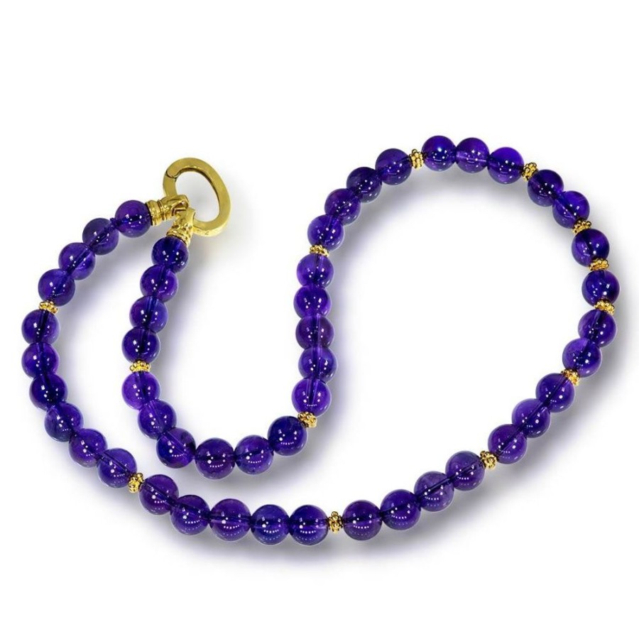 Necklaces Alex Soldier | Gold Royal Amethyst Bead Necklace