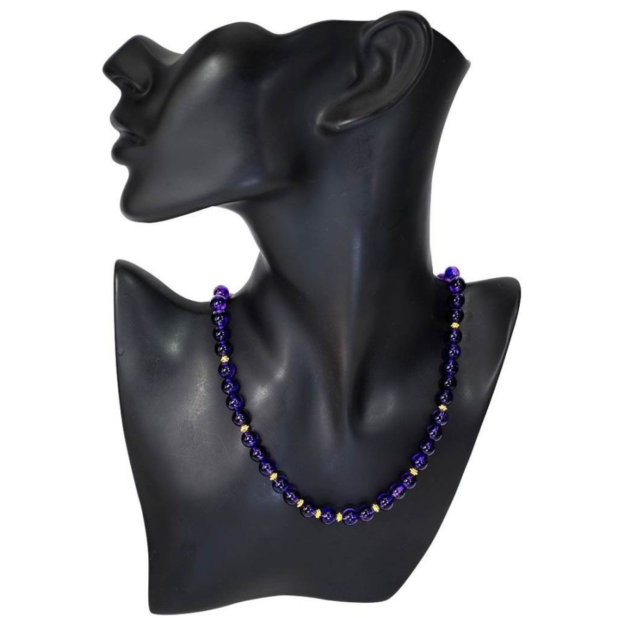 Necklaces Alex Soldier | Gold Royal Amethyst Bead Necklace